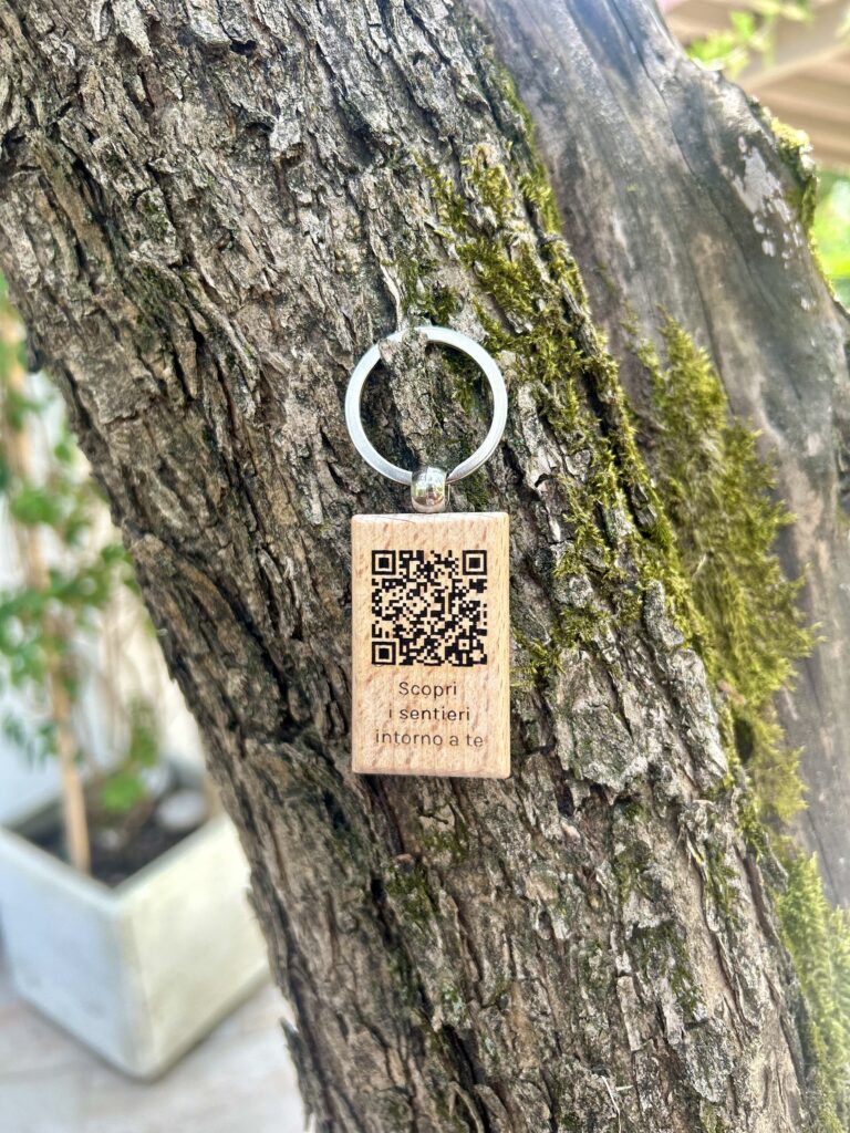 Portachiavi di Sentieri Digitali con logo personalizzato e qrcode